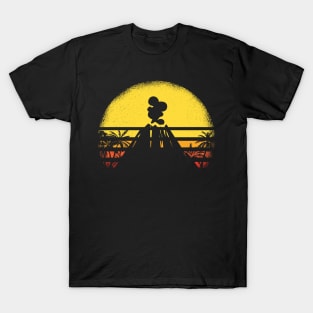 Tropical Hawaii Volcano Vintage Sunset T-Shirt